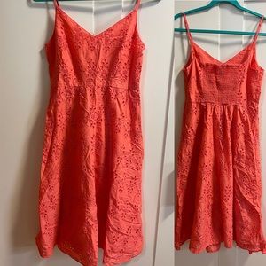 Broderie Red Orange dress